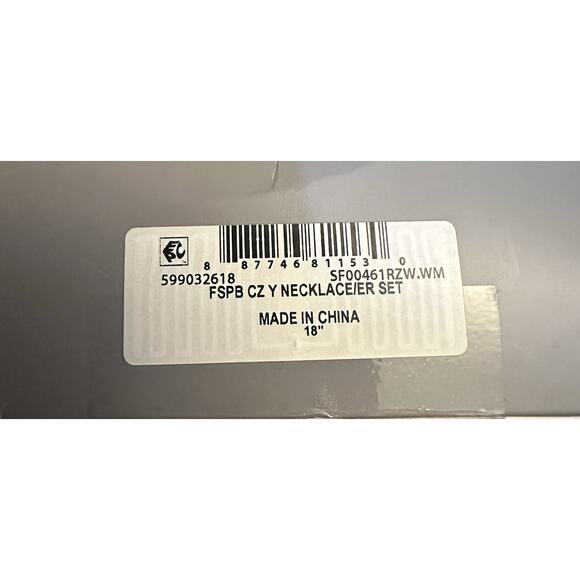 Believe by Brilliance CZ Necklace & Earring Set Silver Plated 18” NIB - Picture 3 of 3